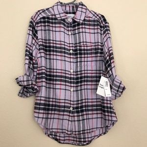 Old Navy XS 5 Girl Tunic Shirt Plaid Flannel New